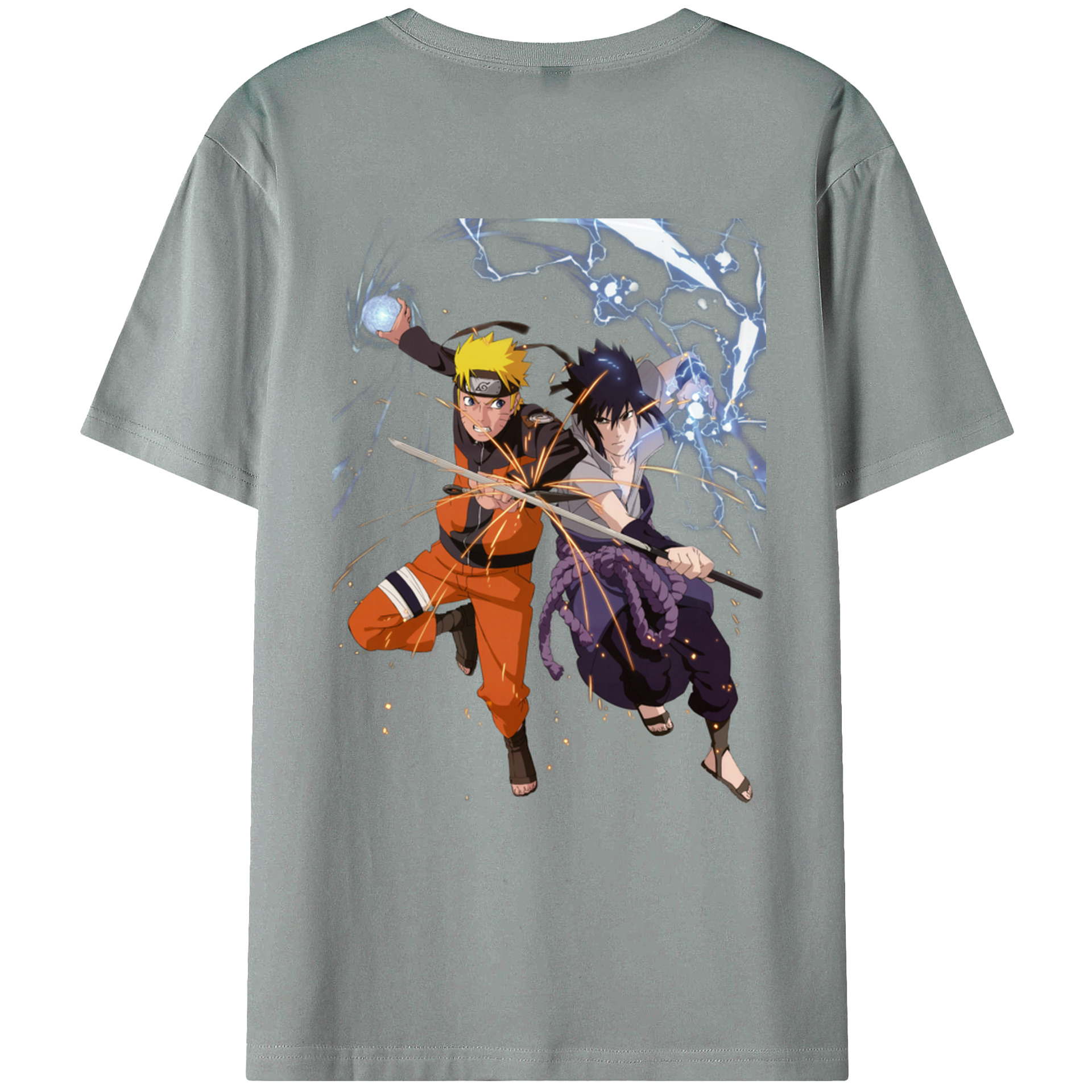 （画像用） NARUTO -ナルト- うずまき ナルト Uzumaki Naruto 綿100％ メンズ半袖Tシャツ（バックプリント） 通気性